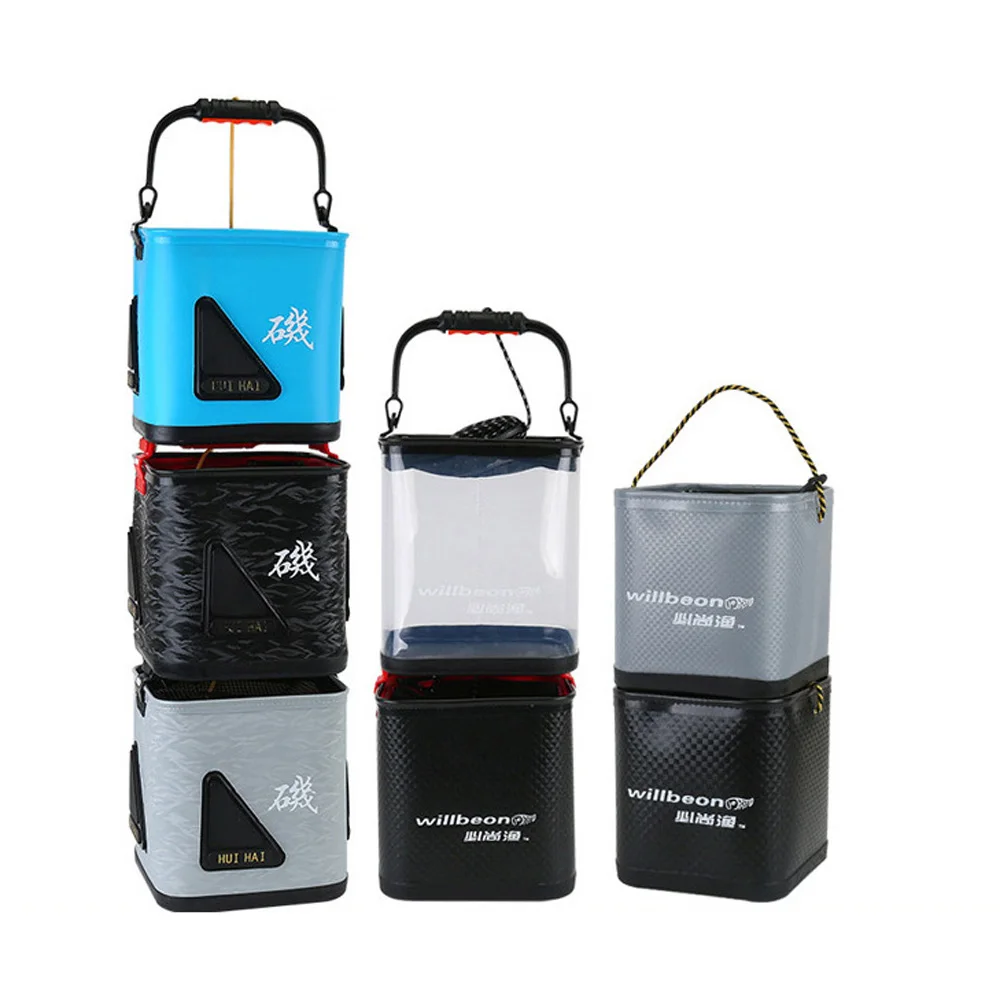 Outdoor 10/12L Large-Capacity Waterproof Fishing Transparent Bucket  Portable Buckets Fish Storage Bag Equipment Water Tank Bag