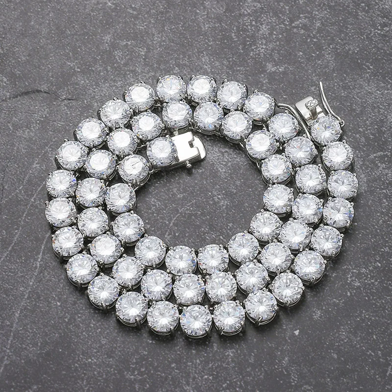 Collar de cadena de tenis con Zirconia cúbica para hombre y mujer ...