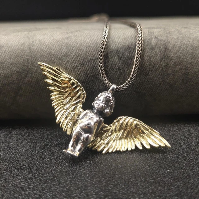 White Gold Angel Wing Pendant