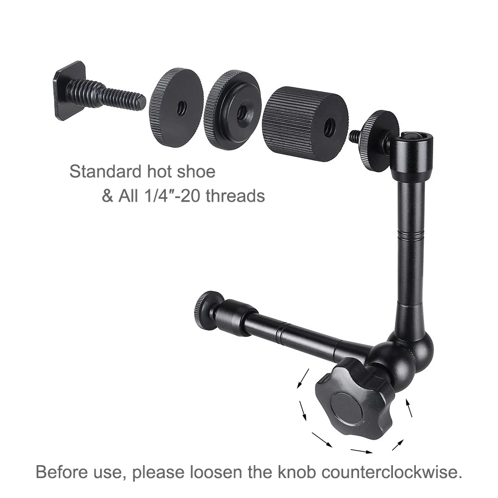 Camera Magic Arm 11 Inch Metal Adjustable Articulating Magic Arm Super Clamp For Flash LCD Monitor LED Video Light SLR DSLR Camera Accessories