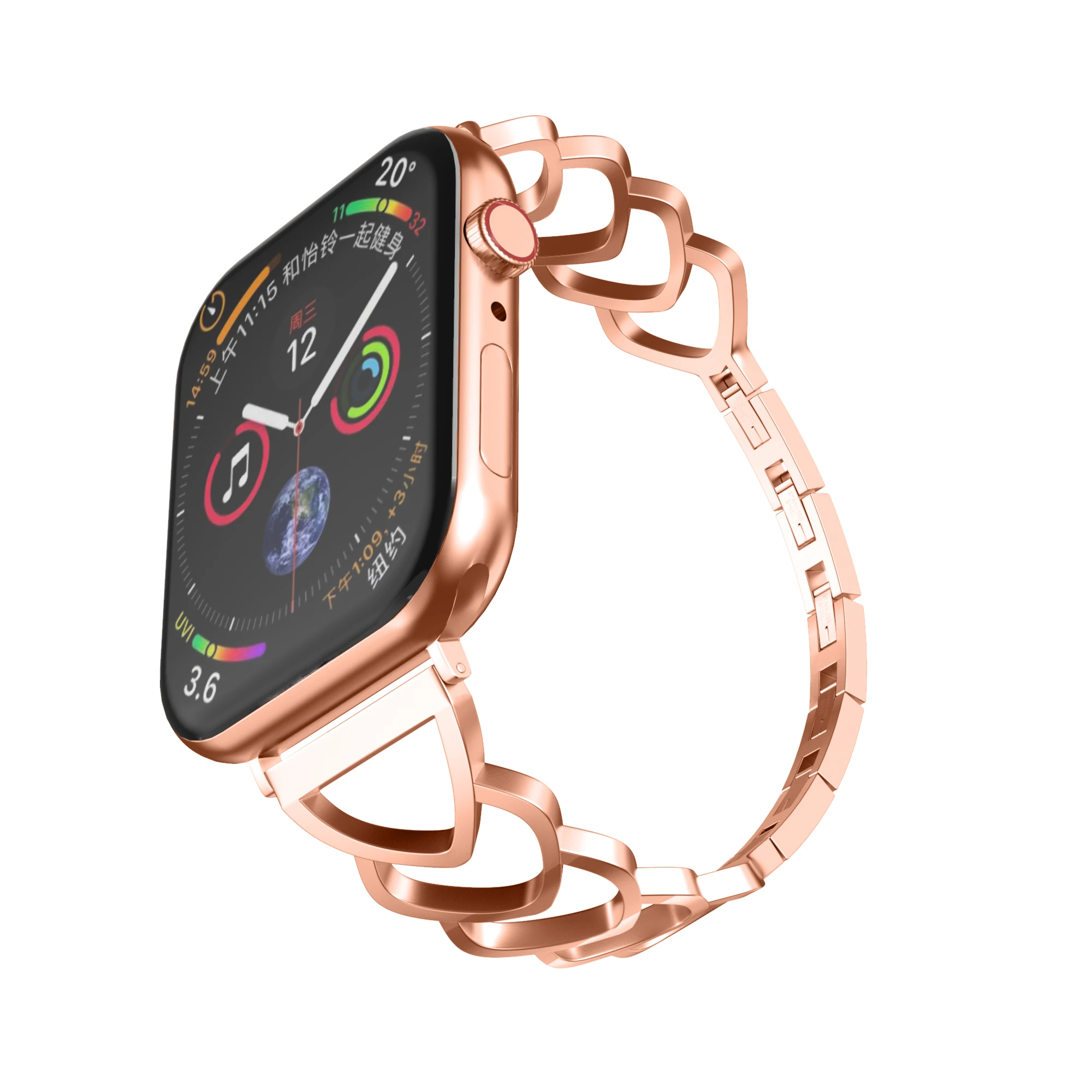 

Rose Gold Straps for Apple Watch 5 4 3 2 1 Band Stainless Steel Bracelet for iWatch Band 42mm 38mm 4 Bands 44mm 40mm Strap