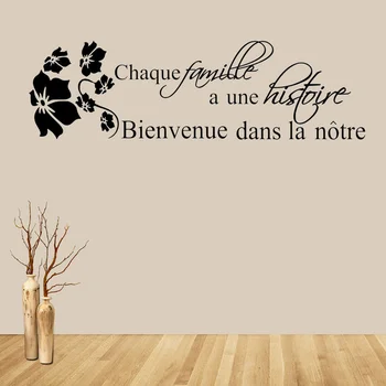 

1PC Peel and Stick DIY Creative Non-toxic Removable French Chaque Famille A Une Histoire Wall Decals Wallpaper