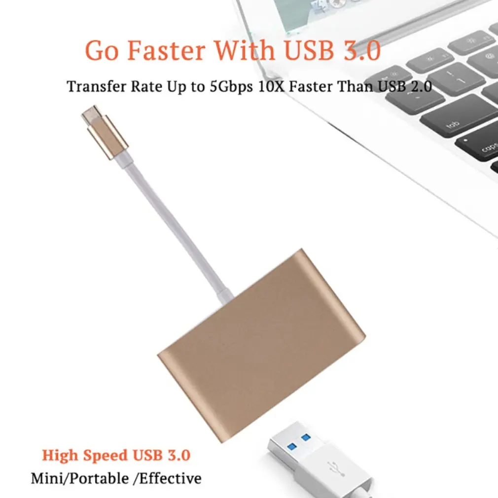 3 в 1 USB 3,1 тип-c к VGA+ концентратор+ PD видео конвертер адаптер тип-c к HDMI+ VGA Аудио кабель конвертер для Macbook