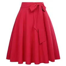 Summer Skirts Womens 2020 New Vintage Pleate High Waist Skirt Midi Sashes Soild Polka Dot Skirt Plus Size Bottom Women Clothes