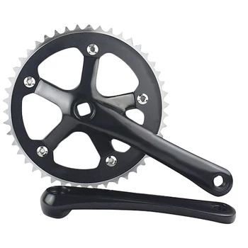

Road Bicycle CNC 44T Black Crankset 6061-T6 Aluminum Alloy Chainring Crank Chainwheel Fixie