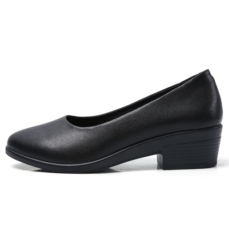 EOFK/женские туфли-лодочки без шнуровки; базовая обувь с закрытым носком; женская обувь на квадратном каблуке в гостиничном стиле и Стюардесса Авиакомпании; женская обувь на среднем каблуке