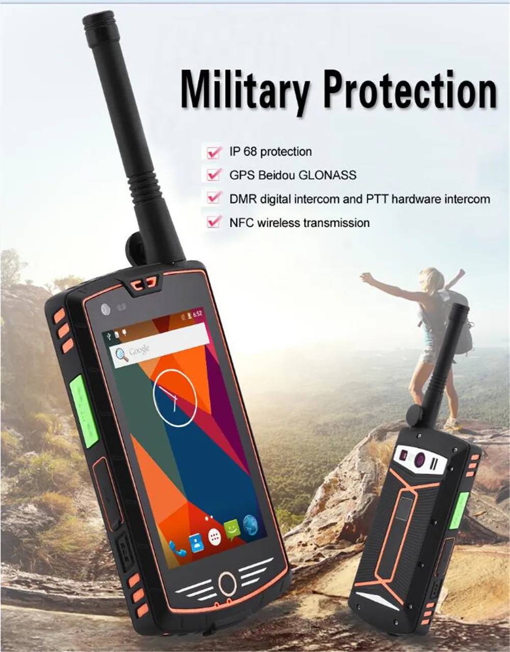 Рация W305 с сенсорным экраном 3 ГБ 32 5000 мАч 4 дюйма 4G LTE две SIM-карты камера 16 МП