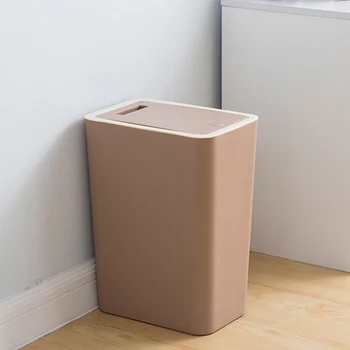 

12L Press Plastic Garbage Bin Rolling Cover Type Trash Can Bathroom Kitchen Living Room Home Dust Bin