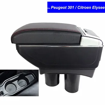 

Leather Car Center Console Armrests Storage Box for Peugeot 301 / Citroen Elysee 2007~2016 Auto Interior Parts Free Shipping