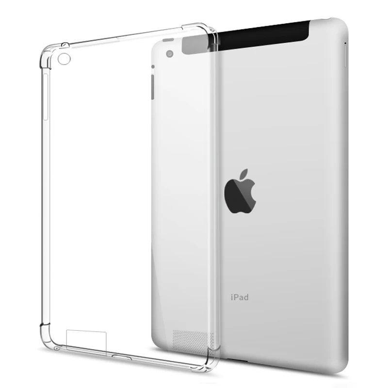 

Shockproof Silicone Case For iPad 2 3 4 9.7â€˜â€™ A1395 A1430 A1460 ipad 4/3/2 TPU Flexible Bumper Clear Transparent Back Cover