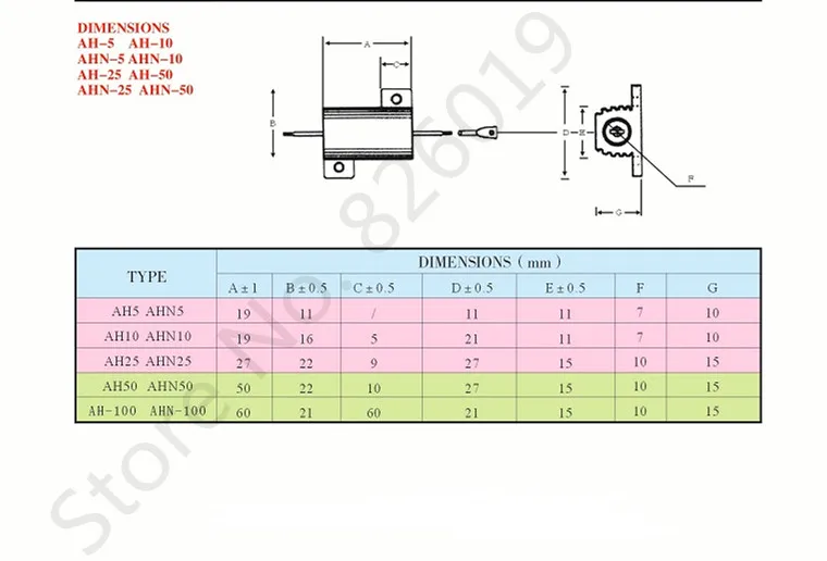 1 шт 100W 0.25R 0.33R 0.4R 0.47R 0.5R Алюминий Мощность металлический корпус чехол с проволочной обмоткой резистор 0,25 0,33 0,4 0,47 0,5 Ом 100 Вт 5