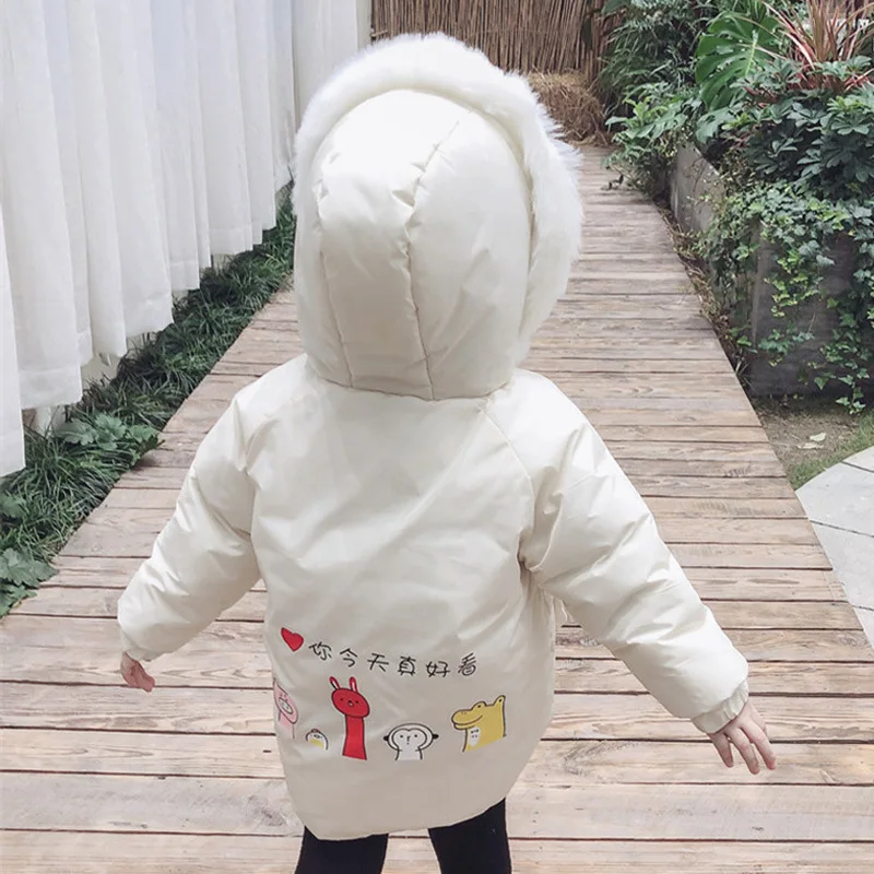 

Childrenswear Girls Padded Cotton Clothes Winter New Style Western Style Thick Mid-length down Cotton CHILDREN'S Cotton Clothes