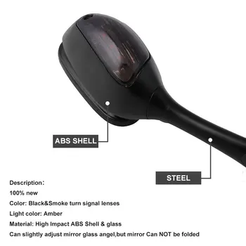 

LED Motorcycle Side Mirrors Turn Signals Rear View Mirrors Left & Right Mirrors Part Accessory Replacement