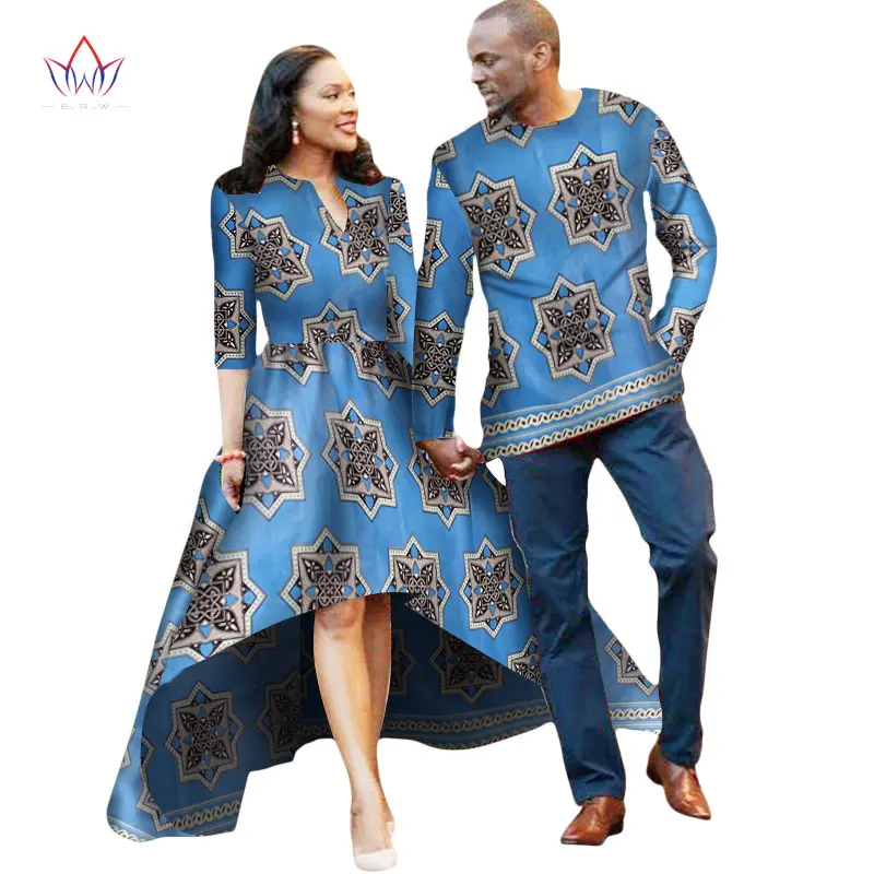 Африканская пара одежды для влюбленных платье Vestidos Мужская рубашка традиционные платья Африканский принт Дашики размера плюс 4xl BRW WYQ05 - Цвет: 22