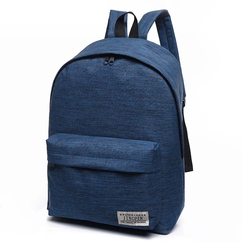 Men Male Canvas Black Backpack College Student School Backpack Bags for Teenagers Mochila Casual Rucksack Travel Daypack - Цвет: Синий