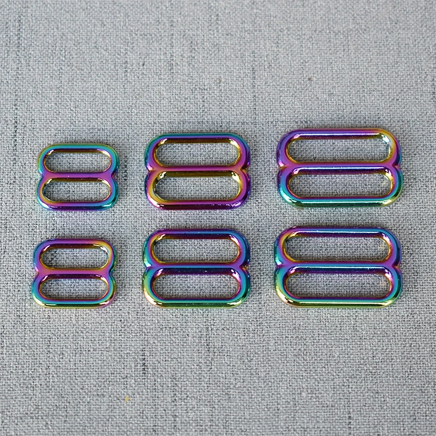 

20Pcs 15mm 20mm 25mm Metal Straps Adjuster Slider Webbing DIY Bag Dog Collar Belt Buckle Garment Sewing Accessory Glide Hardware