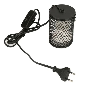 

Pet Heating lamp Infrared Ceramic Light With Safety Cage Emitter Heat Lamp Cover Pet Supplies Chickens Reptile Lampshade