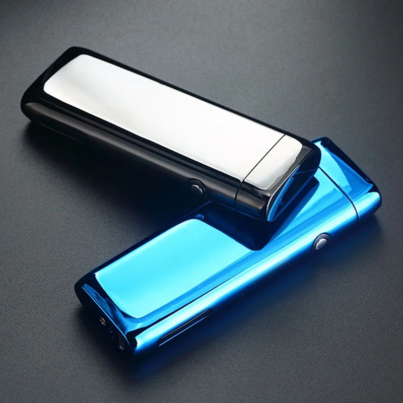 Металлический ветрозащитный Электронный Usb зарядный прикуриватель двойной для Плазменно-дуговой импульсный персональный Мощный светодиодный дисплей зажигалки