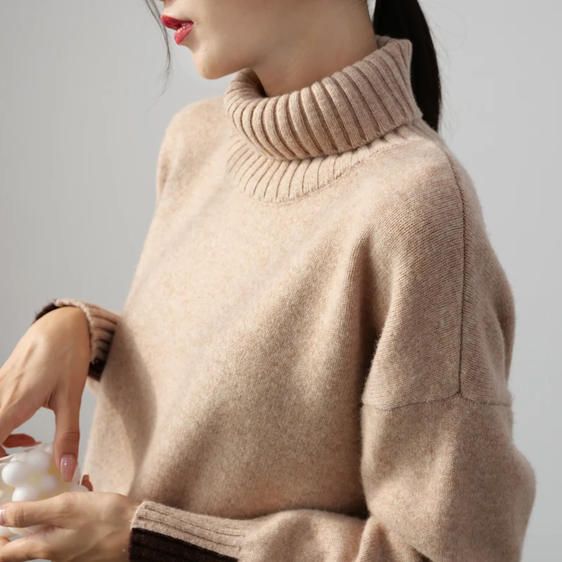BUST SIZE(110cm) Loose Pullovers Woman 100% Wool