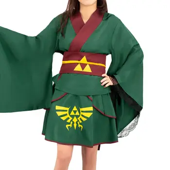 

Game The Legend of Zelda Anime Cosplay Cloak Dress For Girls Japanese Kimono Halloween Costume For Women Performance Show