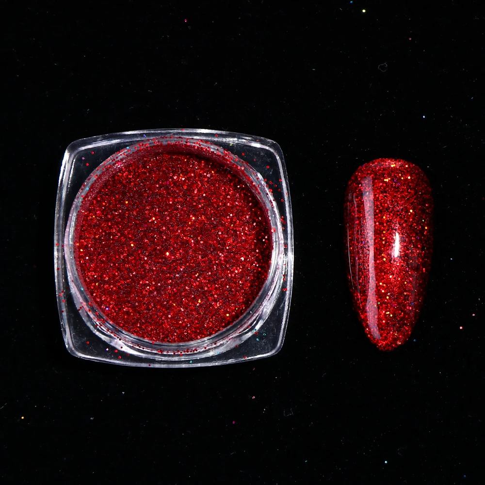 1 флакон блестящий пигментный порошок красные блестки для ногтевого дизайна