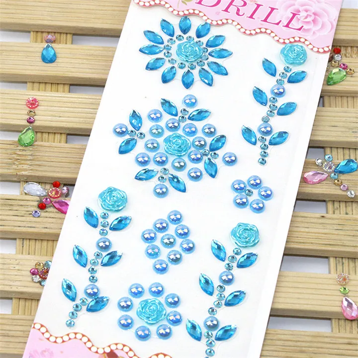 5   Pearl Resin Rhinestone Stickers Butterfly Rose Flower Diy Handmade Mobile Phone Nails Diy Jewelry Acrylic Drill Stickers