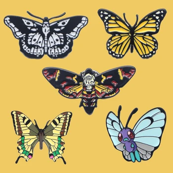 

PC899 Wholesale 10pcs/lot The Silence Of The Lambs Butterfly Metal Enamel Pin Brooches Cartoon Creative Hat Badge Collar Jewelry