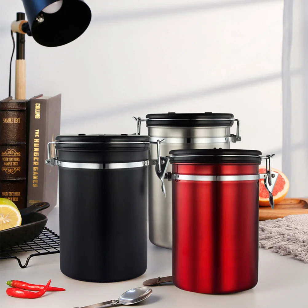 

304 Stainless Steel Airtight Coffee Container Storage Canister Set For Coffee Beans Gound 1.8L Tea Container