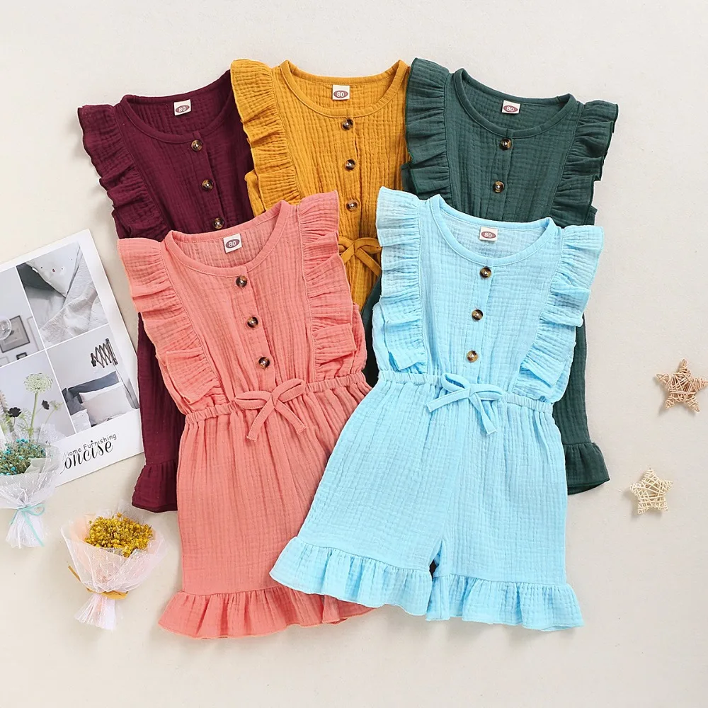 2020 summer baby cotton rompers newborn girl jumpsuit (3)