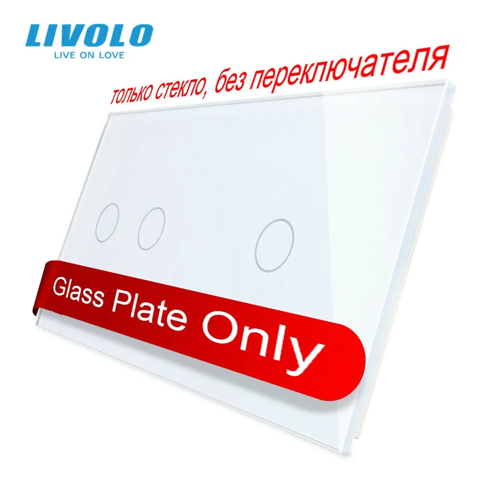 Livolo Luxury4 colors Pearl Crystal Glass,151mm*80mm, EU standard, Double Glass Panel VL-C7-C2/C1-11,only panel,no logo afbeelding