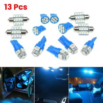 

Inner LED Lights Car Auto 13Pcs Interior Blue Domes License Plate Lamp