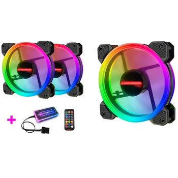 

COOLMOON 2 Set PC Cooling Fan RGB Adjust 120mm Quiet + IR Remote Computer Cooler RGB CPU Case Fan, 1 Pcs & 1 Set 2 Pcs