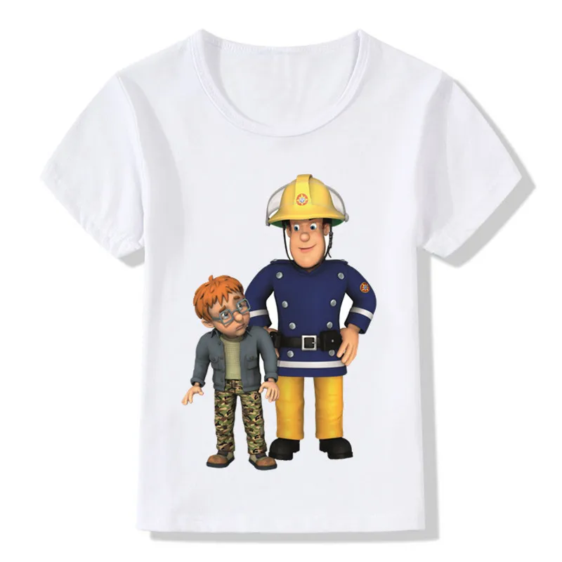 Коллекция года, летняя футболка для мальчиков и девочек с пожарным Сэмом новые милые топы с короткими рукавами, Детская забавная футболка на день рождения с От 3 до 8 лет