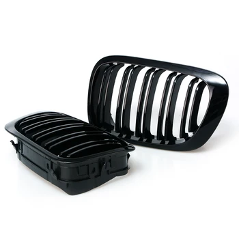 

2pcs For BMW E46 2 Door 2D 3 Series 1999-2002 Car Style Gloss Black Front Kidney Double Slat Grill Grille Car-styling