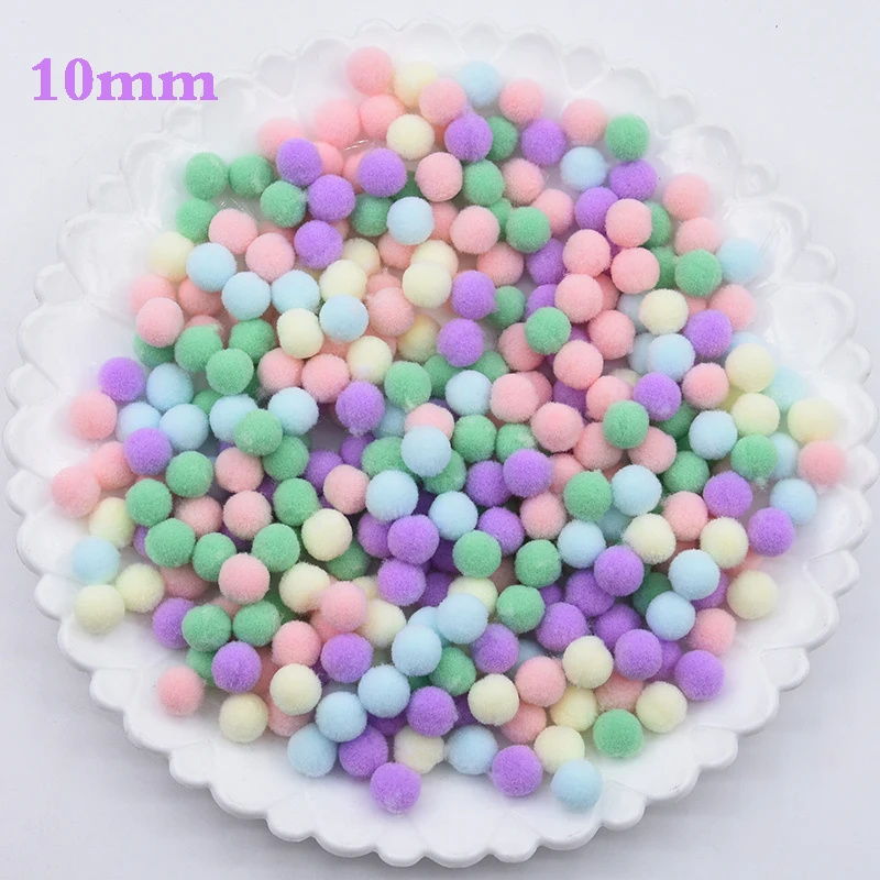 10mmwarmcolo 400pcs Мини Помпона смешанный Мягкий круглый Pompones шарики Пышная юбка с помпонами для малышей DIY одежды ручной работы рукоделия 8/10/15/20/25/30 мм - Цвет: 10mmwarmcolo 400pcs