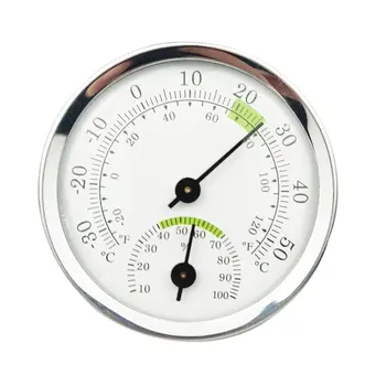 

Household Mini 57mm Aluminum Alloy Metal Thermometer Hygrometer Wall Mounted Temperature Humidity Meter for Sauna Room