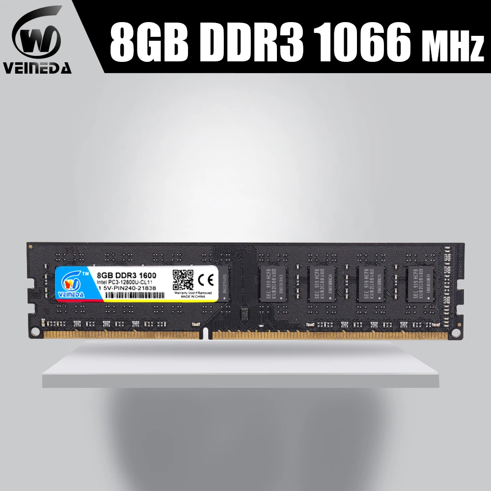 Оперативная память VEINEDA ddr3 1333 МГц 8 Гб оперативная для dimm совместима со всеми Intel AMD