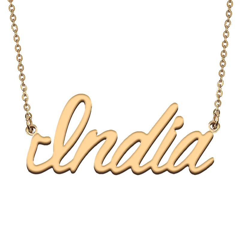 

India Custom Name Necklace Customized Pendant Choker Personalized Jewelry Gift for Women Girls Friend Christmas Present