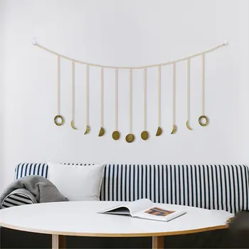 

Nordic Style Moon Shining Phase Garland Decoration Chains Boho Gold Wall Hanging Ornaments Room Decoration Dropshipping