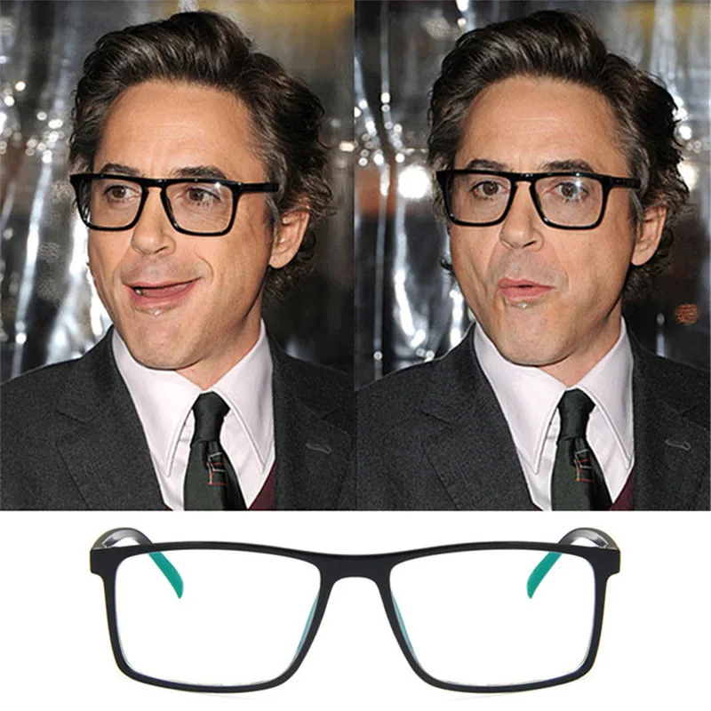 

Tony Stark Robert Downey Glasses Men Women Vintage Glasses Frame Plain Mirror Clear Lens Eyewear Glass Eyeglasses Spectacles