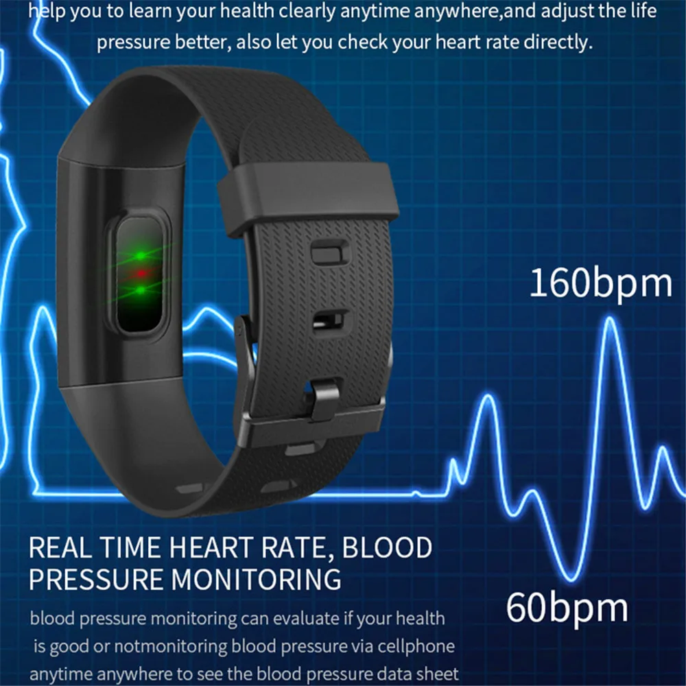 CY11 Bluetooth smart bracelet with color screen Health Monitor Heart Rate Blood Pressure Pedometer men women smart Wristband