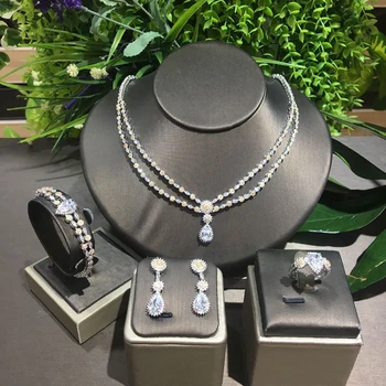 

GODKI 4pcs Bridal Zirconia Full Jewelry Sets For Women Party Luxury Dubai Nigeria CZ Crystal Wedding Jewelry Sets 2020