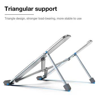 

Foldable Aluminum Alloy Tablet Bracket Silver Tablet Mounted Holder Adjustable Laptop Stand For Office Couch Comfortable Working
