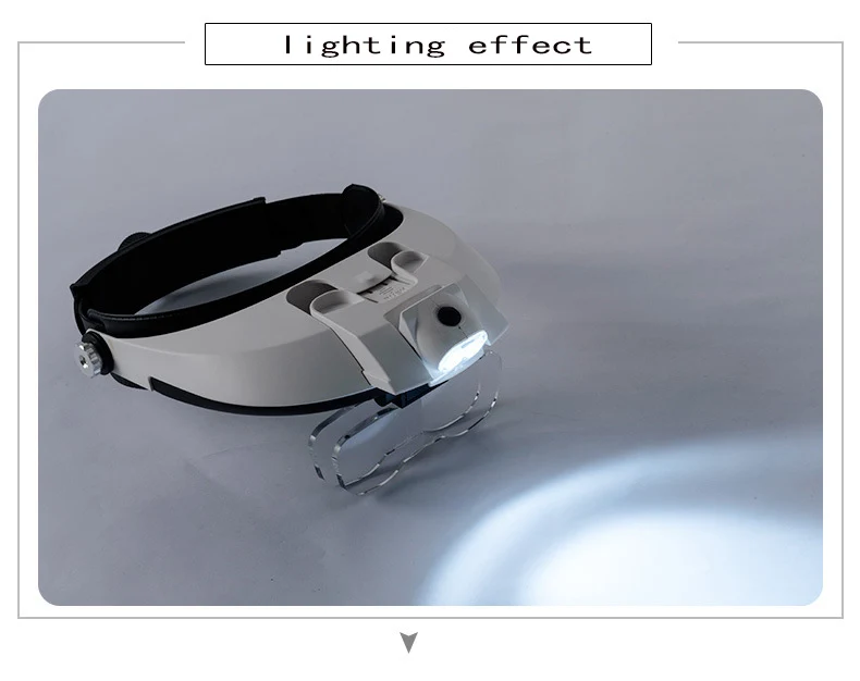 Монтируемые на голову ремонтные увеличительные очки HD линзы с 2LED подсветкой Точные очки для чтения Ювелирные изделия Лупа оценка часы инструмент