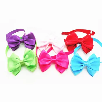 

50PC/Lot Solid Color Pet Dog Bow Ties Double-layer Dog Neckties For Dog Supplies