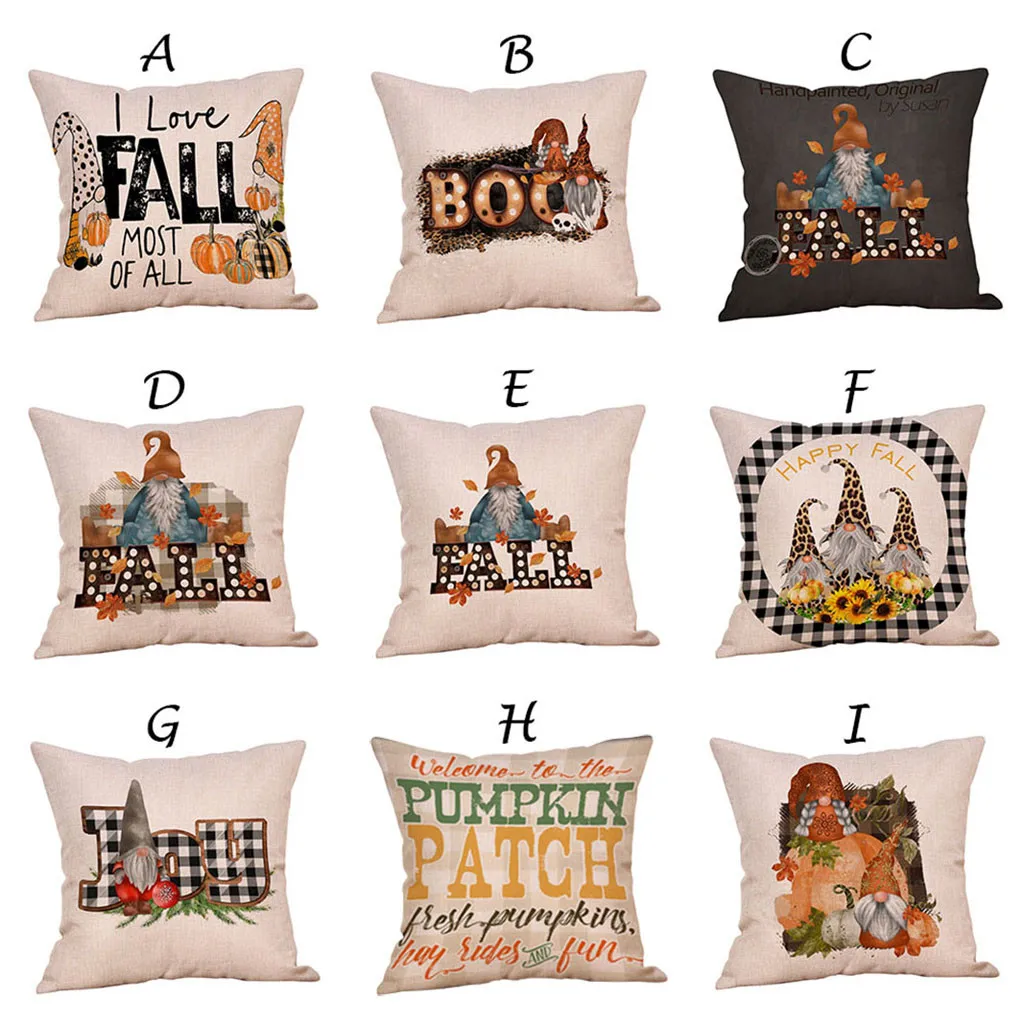 

45*45cm Halloween Cushion Cover Pillowcase Cover Sofa Cushion Cotton Linen Pillow Covers for Home New Year Decoration