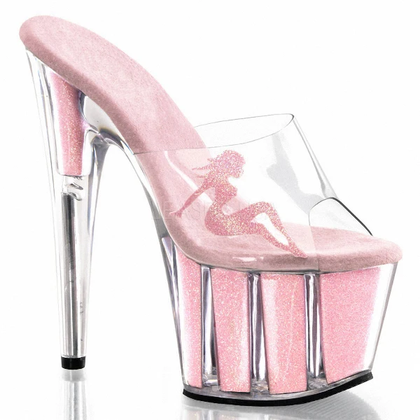 LAIJIANJINXIA 15 CM High Heels Slippers Club Night Shoes Sexy Pole Dancing Shoes Platform Women's Shoes Dance Shoes - Цвет: Розовый