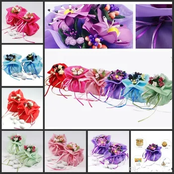 

9CM*6cm Double Satin Wedding Favors Bags Candy Pouch Jewely Gifts Bag Party Supplies Wholesales 100pcs/lot