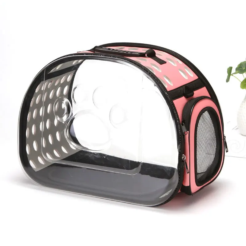 Pink Переноска для домашних животных для собак, кошек, складная клетка, складной ящик, сумка для переноски, товары для домашних животных, транспортировочная сумка для кошек - Цвет: Pink