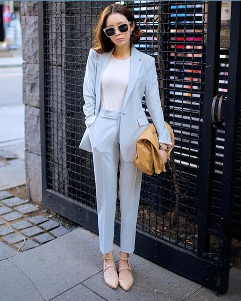 

Spring Women Suits Pants Office Sets Elegant Blazer Suit Set Two Pieces Set Business Suits Slim Work Wear Female Jacket Pants